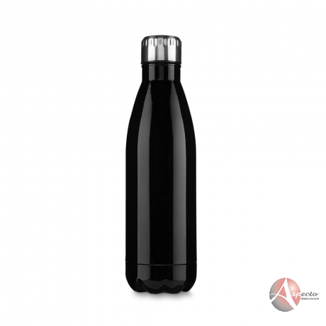 Garrafa Inox Brilhante 750ml Personalizada para Brindes Preto