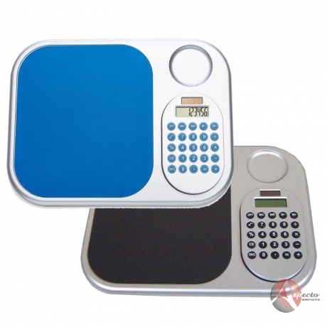 Mouse Pad com Calculadora Solar para Brindes Azul ou Preto