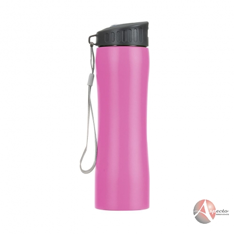 Squeeze Metal 600ml com Alça para Brindes Rosa