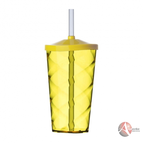 Copo em Acrílico 550 ML para Brindes Amarelo