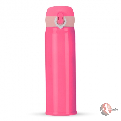 Garrafa Térmica Metal 400ml para Brindes Rosa