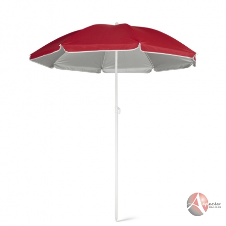 Guarda-sol em Poliéster 210T com Bolsa para Brindes Vermelho