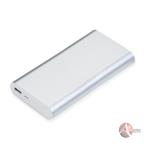 Power Bank Metal 8000mA para Brindes Prata