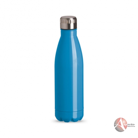 Garrafa Inox Brilhante 750ml Personalizada para Brindes Azul Claro