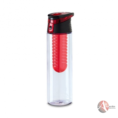 Squeeze Plástico com Infusor de Fruta 740 ml para Brindes Vermelho