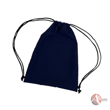 Sacola Tipo Mochila em Microfibra 44 x 33 cm Azul Marinho