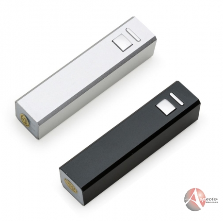 Carregador Portátil  Power Bank em Metal para Brindes Prata ou Preto