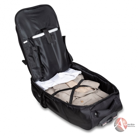 Mochila de Nylon com Rodinhas para Brindes Preta
