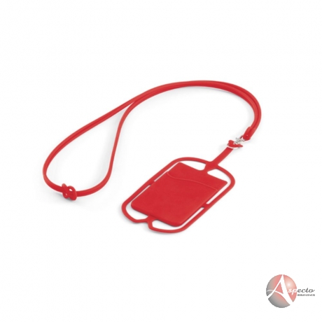 Porta Cartão em Silicone para Brindes Personalizados Vermelho