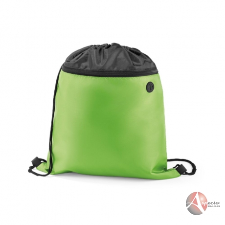 Sacola Tipo Mochila em Nylon para Brindes Verde Claro