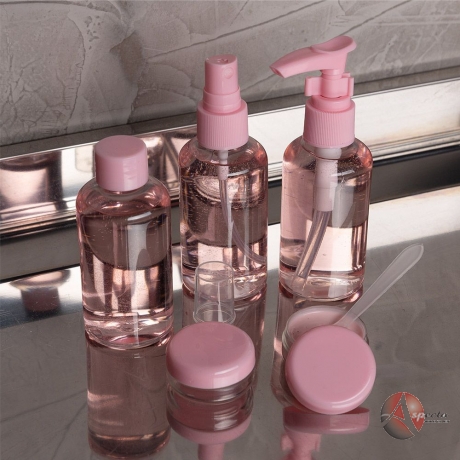 Frasco para Kit Viagem 6 Peças para Brindes Rosa