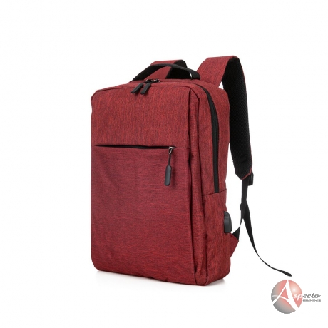 Mochila de Nylon 31L USB para Brindes Vermelha