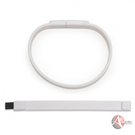 Pen Drive Pulseira de Silicone Promocional para Brindes Branco