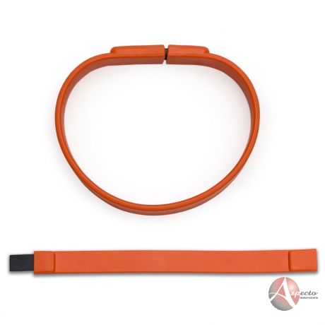 Pen Drive Pulseira de Silicone Promocional para Brindes Laranja