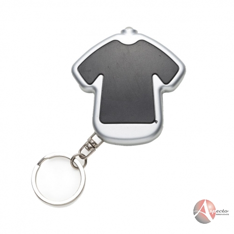 Chaveiro com Luz Formato de Camiseta Preto