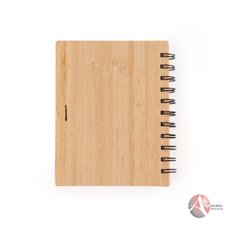 Bloco de Anotações Bambu com Caneta para Brindes
