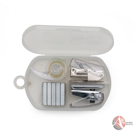 Kit grampeador e Durex para Brindes Branco