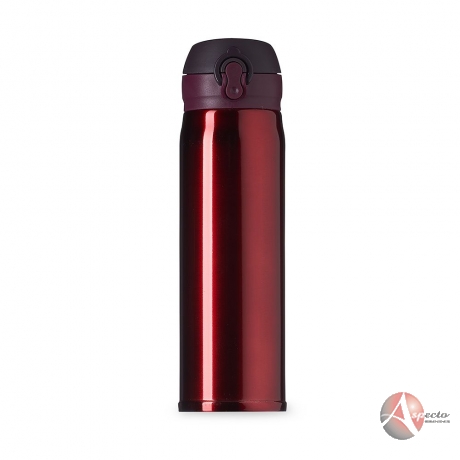 Garrafa Térmica Metal 400ml para Brindes Vermelha