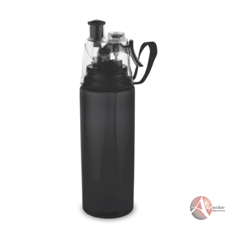 Squeeze Plástico com Borrifador de Água 600 ml Preto