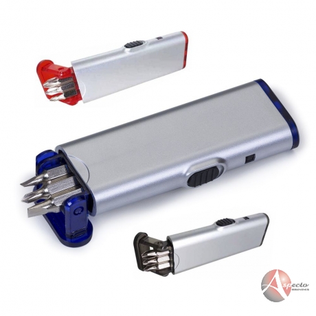 Kit Ferramenta 03 peças com Lanterna para Brindes