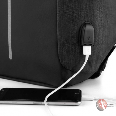 Mochila Poliéster Anti-Furto USB para Brindes