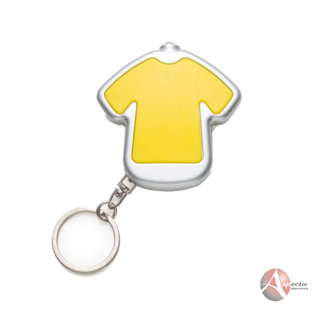 Chaveiro com Luz Formato de Camiseta Amarelo