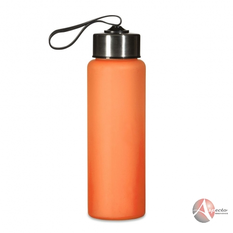 Squeeze Plástico 680ml com Cordão para Brindes Laranja