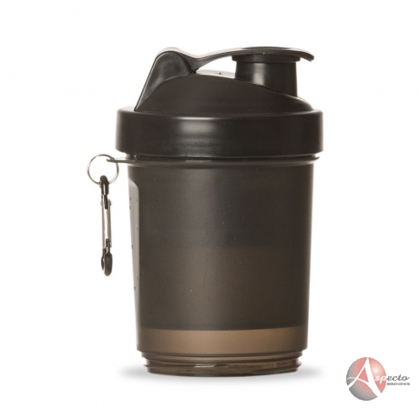 Coqueteleira 400ml Porta Suplementos para Brindes Preto