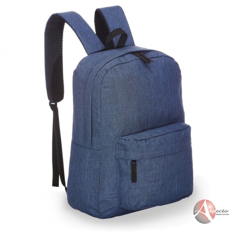 Mochila de poliéster com Compartimento para Brindes Azul