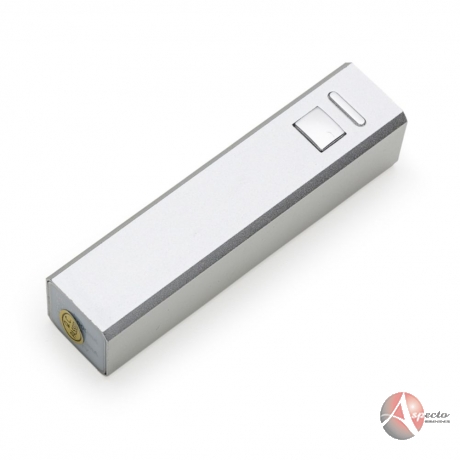Carregador Portátil  Power Bank em Metal para Brindes Prata