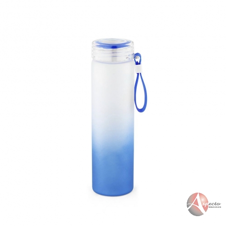 Squeeze em Vidro 470 ml pega em Silicone Azul