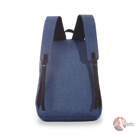 Mochila de poliéster com Compartimento para Brindes Azul