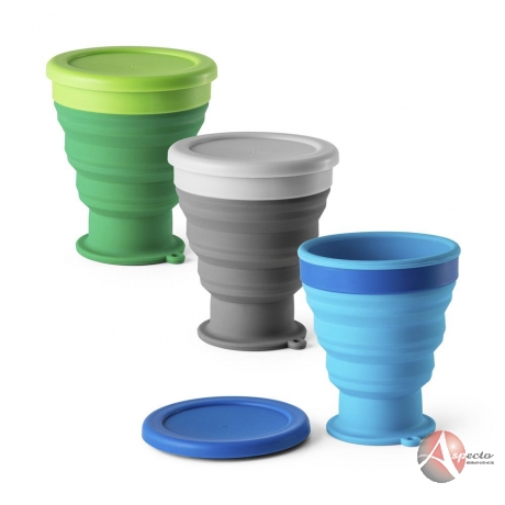 Copo Dobrável 400 ml de Silicone para Brindes