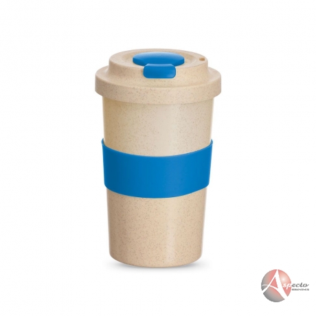Copo Fibra de Bambu 450ml Azul