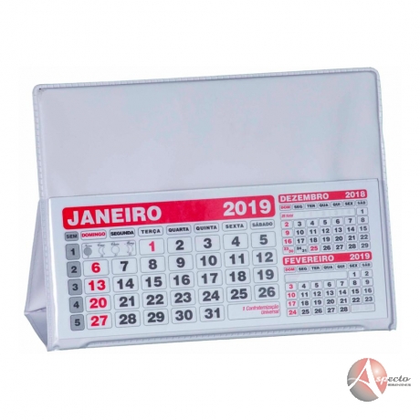 Calendário de Mesa com Folhinha 2022 para Brindes Branco