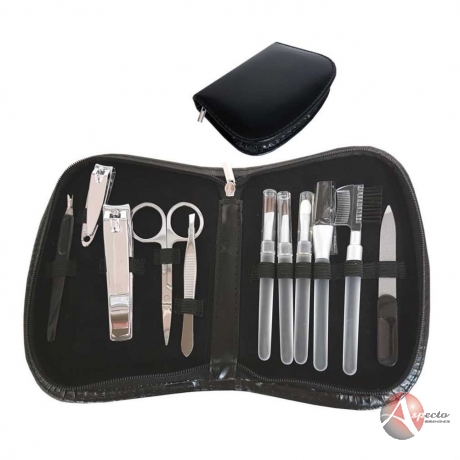 Kit Manicure com Kit Maquiagem Preto