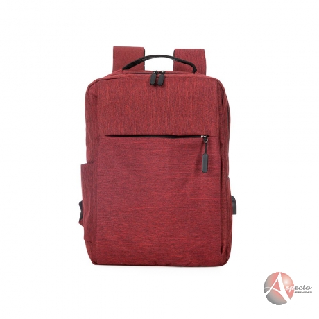 Mochila de Nylon 31L USB para Brindes Vermelha