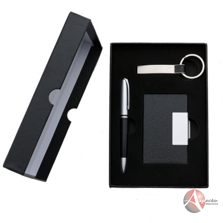 Kit Executivo 03 peças Personalizado para Brindes Preto