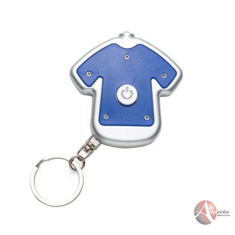 Chaveiro com Luz Formato de Camiseta Azul