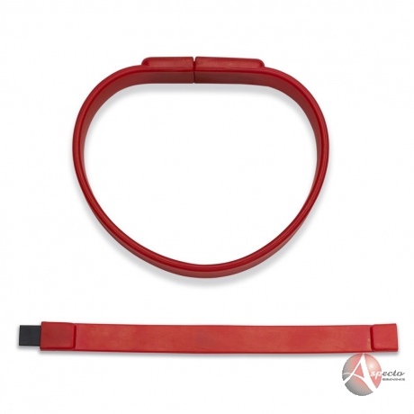 Pen Drive Pulseira de Silicone Promocional para Brindes Vermelho