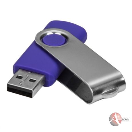 Pen Drive de Alumínio Giratório para Brindes Roxo