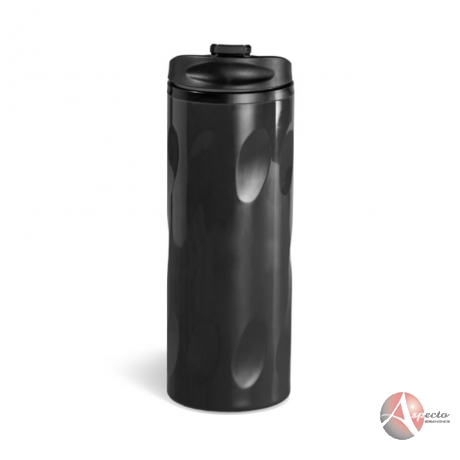 Copo Plástico com Tampa 520 ML para Brindes Preto