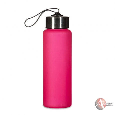 Squeeze Plástico 680ml com Cordão para Brindes Rosa