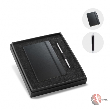 Conjunto de Caderno e Caneta Esferográfica para Brindes
