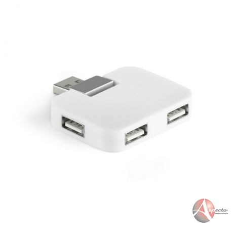 Hub USB 2.0 Personalizado com 4 Portas Branco