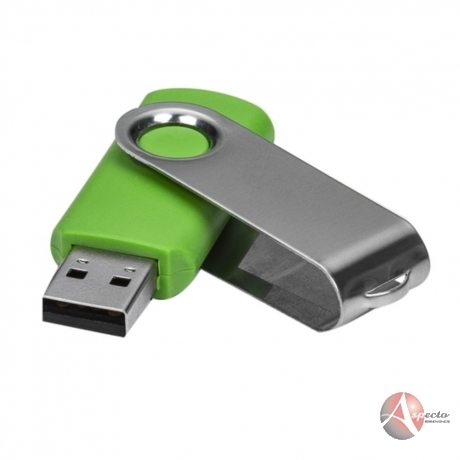 Pen Drive de Alumínio Giratório para Brindes Verde