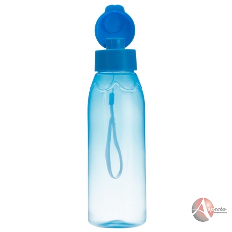 Garrafa Plástica 700ml com Cordão para Brindes Azul Claro