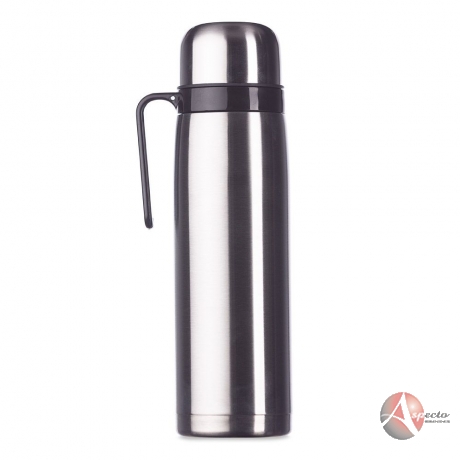 Garrafa Térmica Inox 1 Litro para Brindes Personalizados Prata