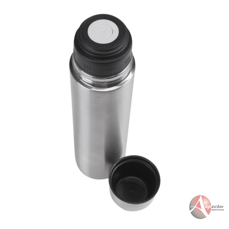 Garrafa Térmica Inox 1L para Brindes Prata