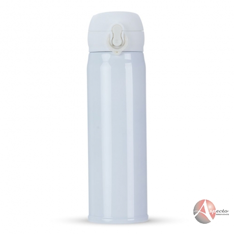 Garrafa Térmica Metal 400ml para Brindes Branca